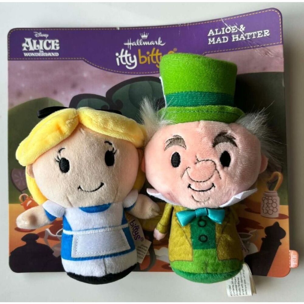 Disney Itty Bittys Alice and Mad Hatter Alice in Wonderland 4 Inch Plush